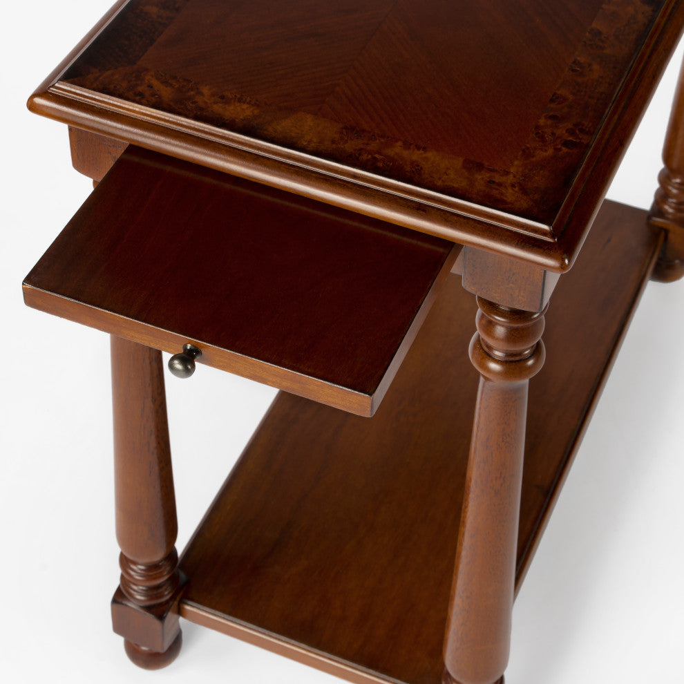 Devane Chairside Table, Medium Brown