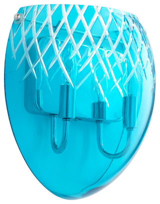 2-Light Blue Etched Sconce