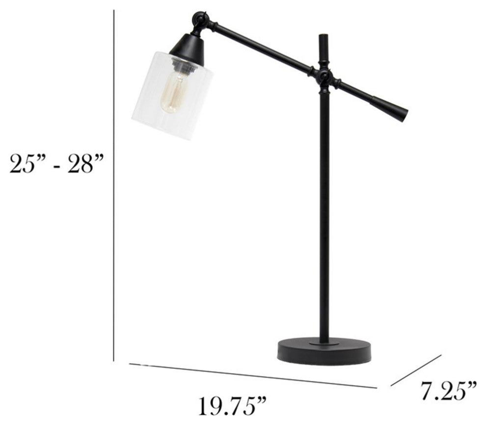 Elegant Designs Tilting Arm Desk Lamp, Black