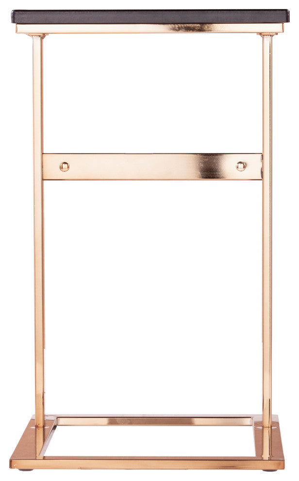 Russ Contemporary C-Table, Black and Champagne