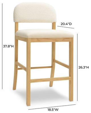 Calla Cream Performance Velvet Counter Stool