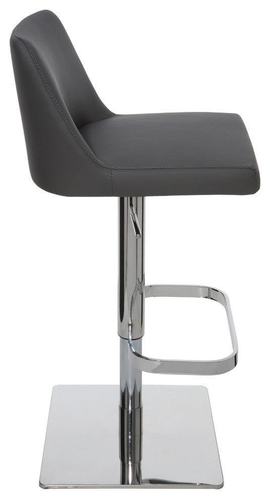Rome Adjustable Bar Stool Naugahyde Leather, Gray