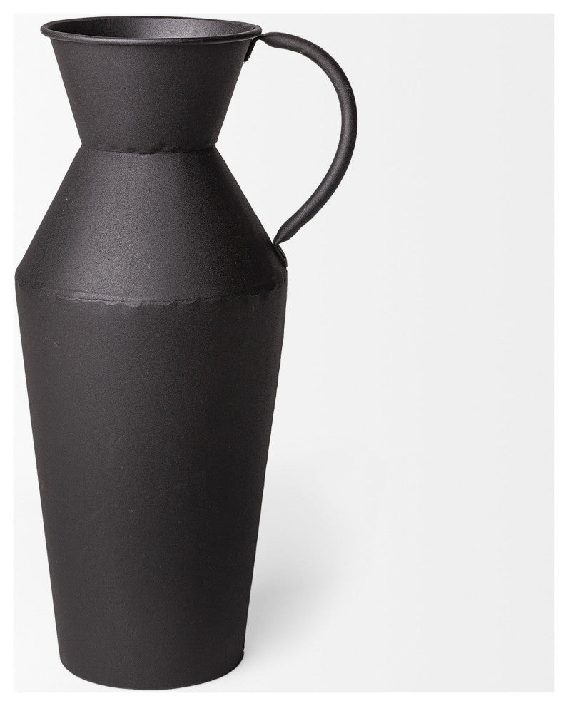 Rustic Narrow Black Metal Decorative Jug
