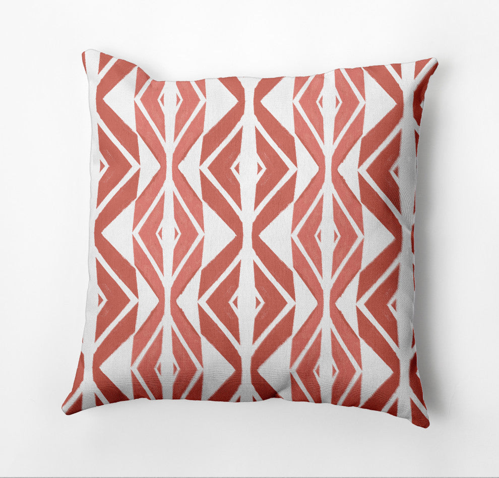 Diamond Graffiti Outdoor Pillow, Brown, 16"x16"