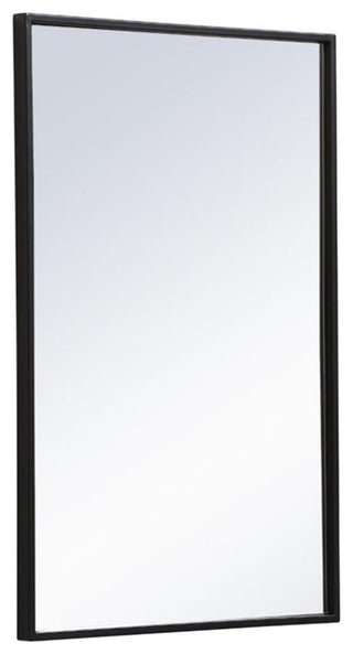 Elegant Decor Eternity 18" x 28" Modern Metal Frame Mirror in Black