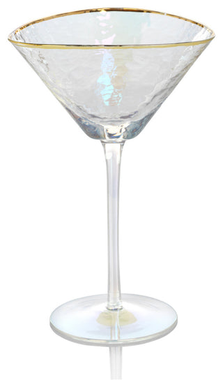 Kampari Triangular Martini Glasses with Gold Rim, Set of 4