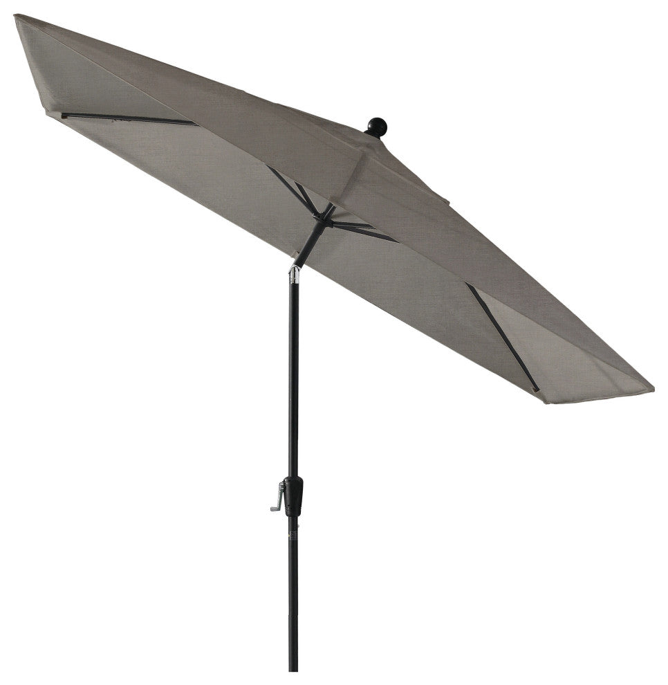 Pismo Dawn 9'x7' Rectangular Premium Push Tilt Market Umbrella, Black Frame, Gra