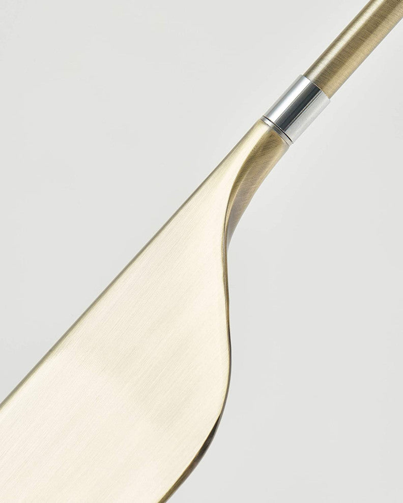 Brightech Leaf - Adjustable Pharmacy LED Floor Lamp for Reading & Crafts, Antique Brass