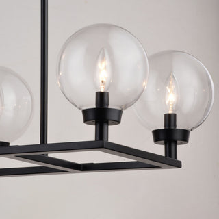 Lander 35" 6 Light Linear Chandelier Matte Black
