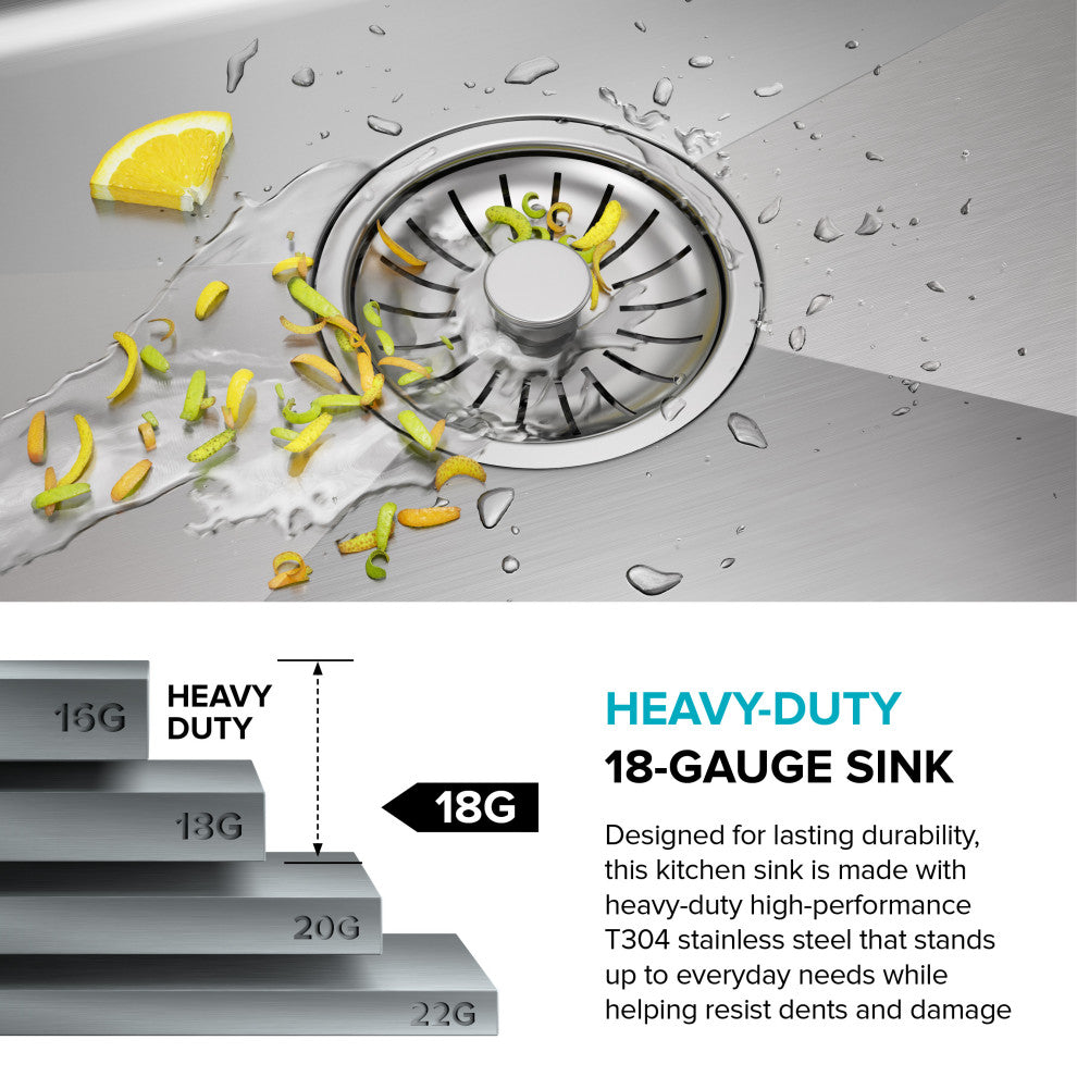 KRAUS Standart PRO 33" Drop, / Undermount Kitchen Sink and Pulldown Faucet SFS