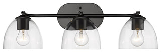 Golden Lighting 6958-3SF CLR Roxie 3 Light 25"W Semi-Flush - Matte Black /