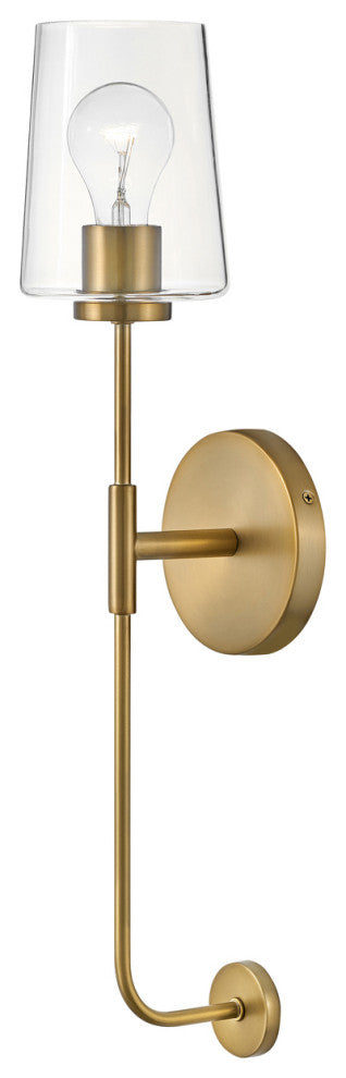 Lark Kline 23" Single Tall Wall Sconce, Lacquered Brass