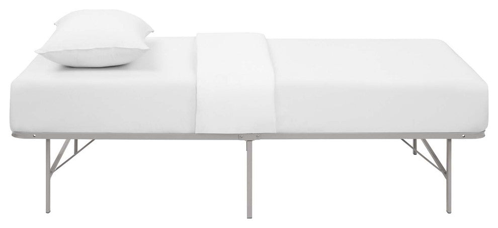 Gray Horizon Twin Stainless Steel Bed Frame