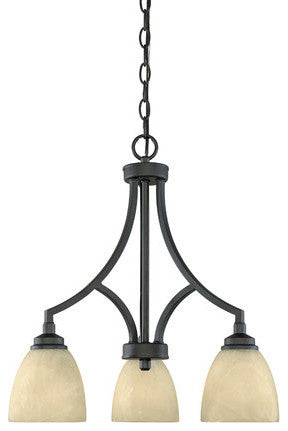 Tackwood 3-Light Chandelier, Burnished Bronze