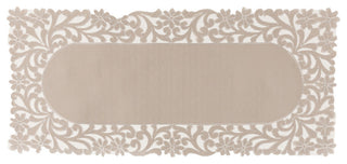 Florence Floral Cutwork Trimed Edge Table Runner, Taupe, 16"x 36"