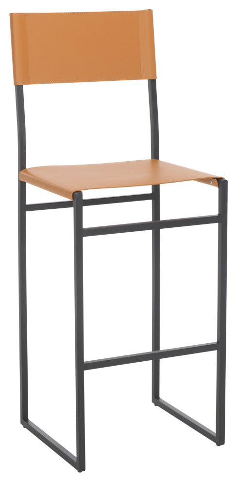 Safavieh Layne Barstool, Cognac/Black, Cognac/Black