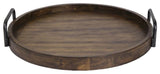 Uttermost Reine Coastal MDF Wood and Metal Serving Tray in Brown/Gray
