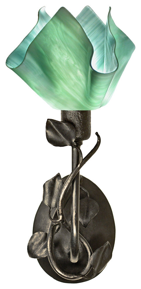 Jezebel Radiance Branch Sconce With Magnolia Leaves, Seafoam Green