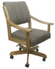 Swivel Wood Dining Caster Chair with Wheels - Casa, Plumley Cocoa on Natural