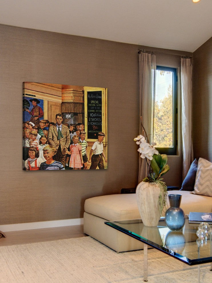 "After the Movie" Painting Print on Canvas by Stevan Dohanos