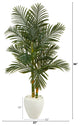 5.5' Golden Cane Artificial Palm Tree, White Planter