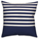 Navy and White Colorblock Stripe 20x20 Throw Pillow