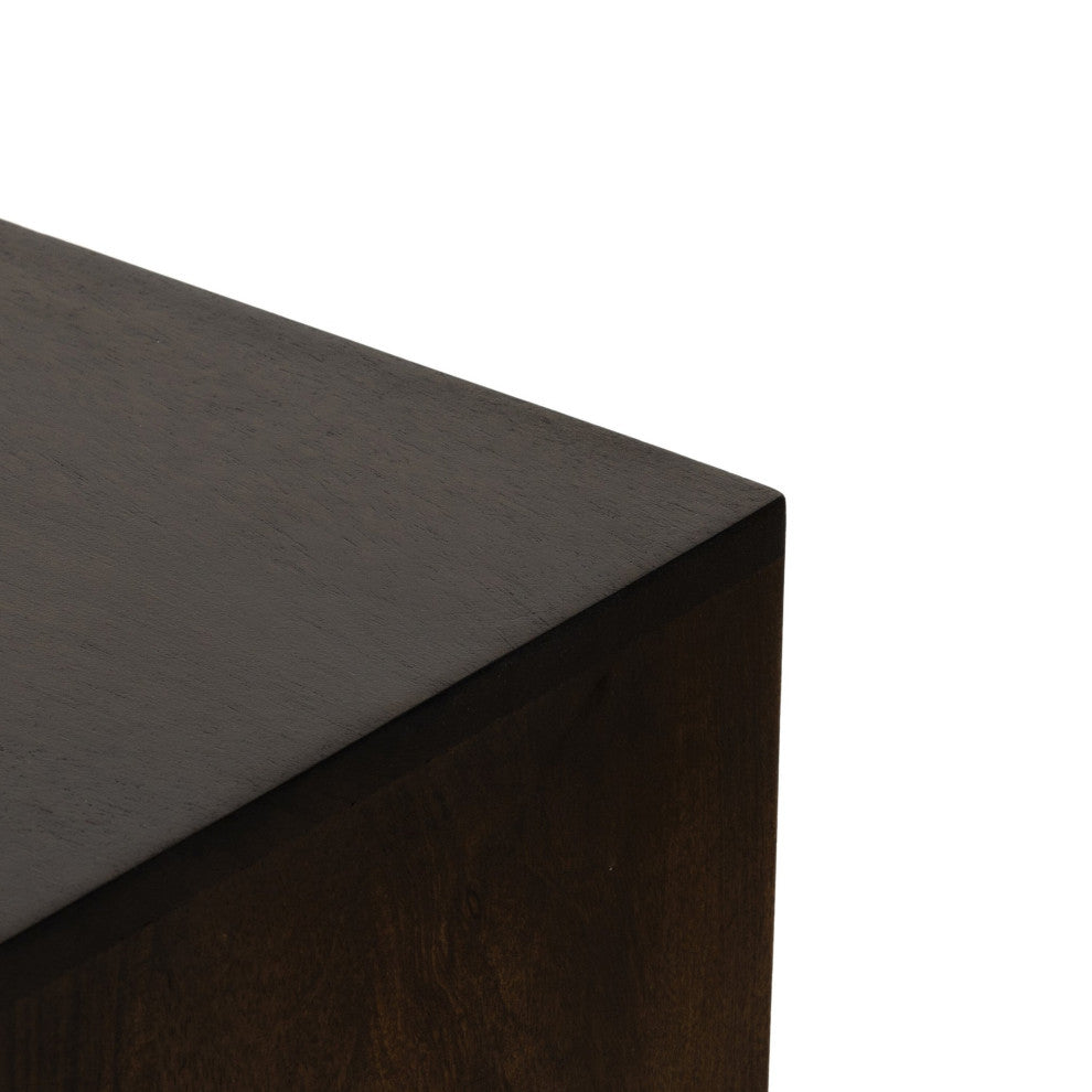 Kelby Closed Media Console Carved Vintage Brown, Vintage Brown, Gunmetal