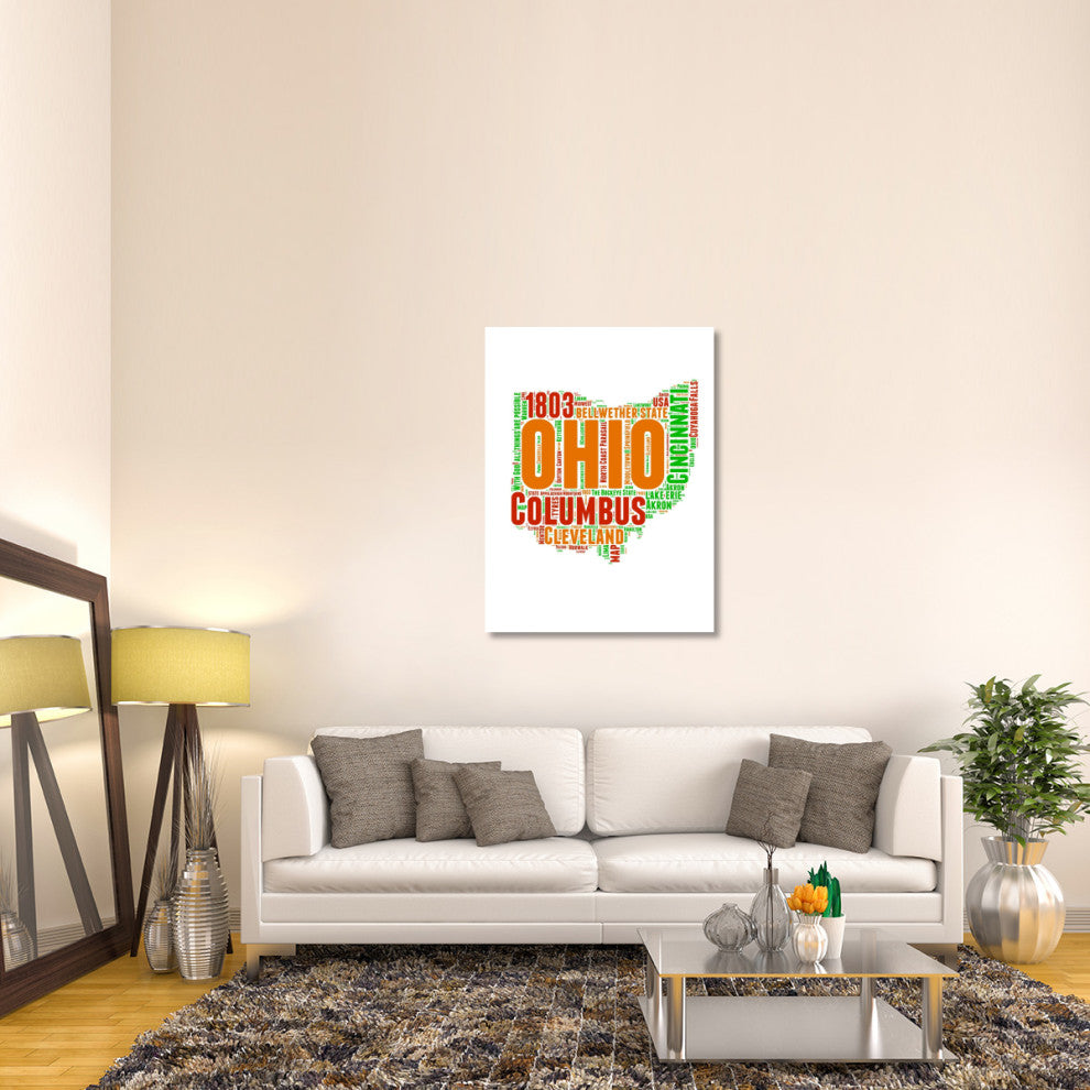 "Ohio Word Cloud Map" Fine Art Print