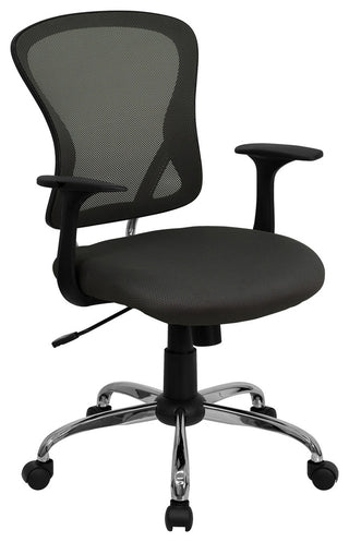 Mid-Back Mesh Swivel Task Chair with Chrome Base, Gray