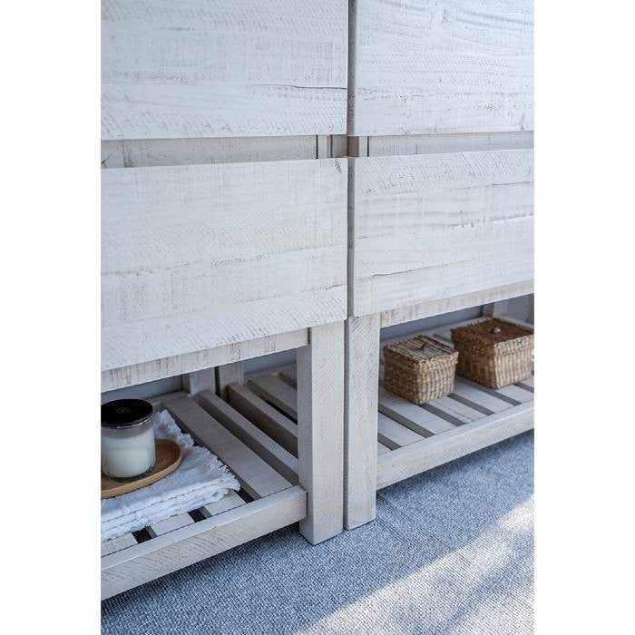 Fresca Formosa Modern 60" Rustic White Open Bottom Double Sink Vanity