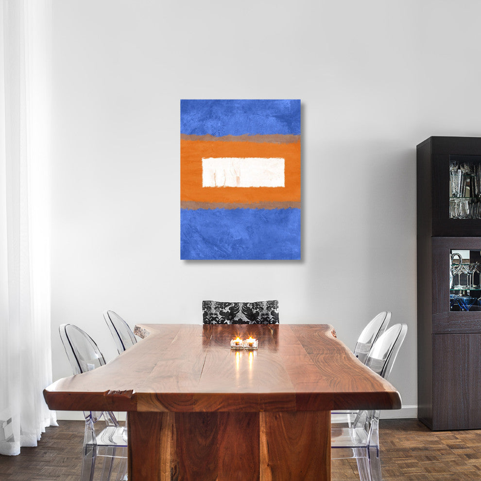 "Blue And Orange Abstract Theme 1" Fine Art Print