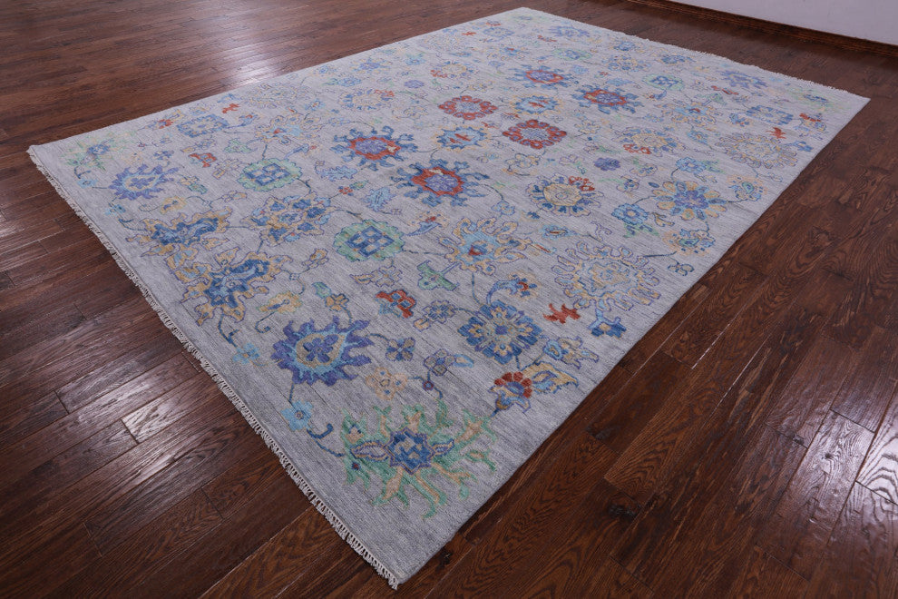 9' 10" X 13' 9" Turkish Oushak Hand Knotted Wool Rug - Q13475
