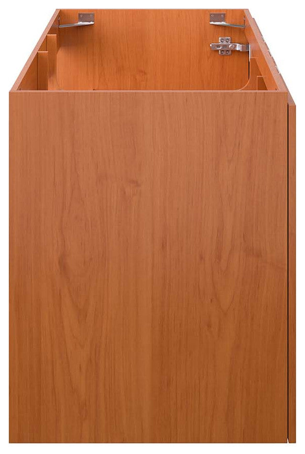Scenic 48" Double Wall-Mount Bathroom Vanity Cabinet, Cherry Walnut