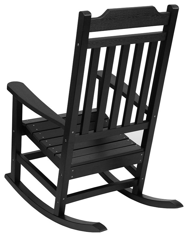 Set of 2 Winston All-Weather Faux Wood Rocking Chair, Black