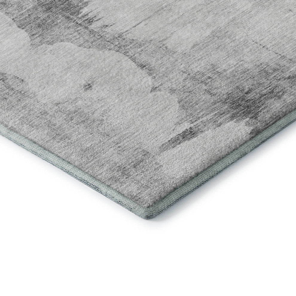 Premium Machine Washable Mayfield AMF710 Silver 9' x 12' Rug