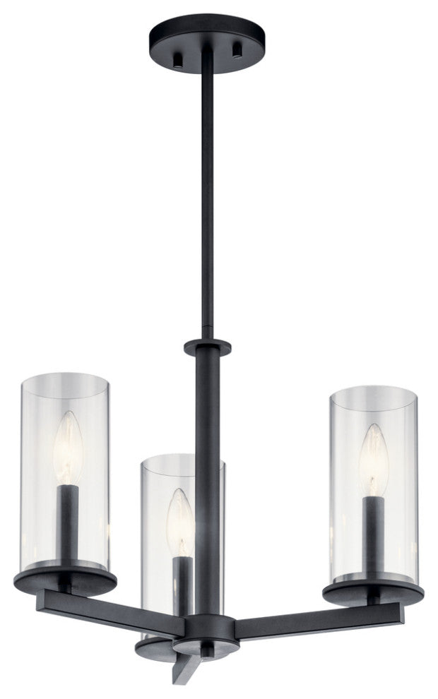 Crosby Black Chandelier/Semi Flush 3-Light