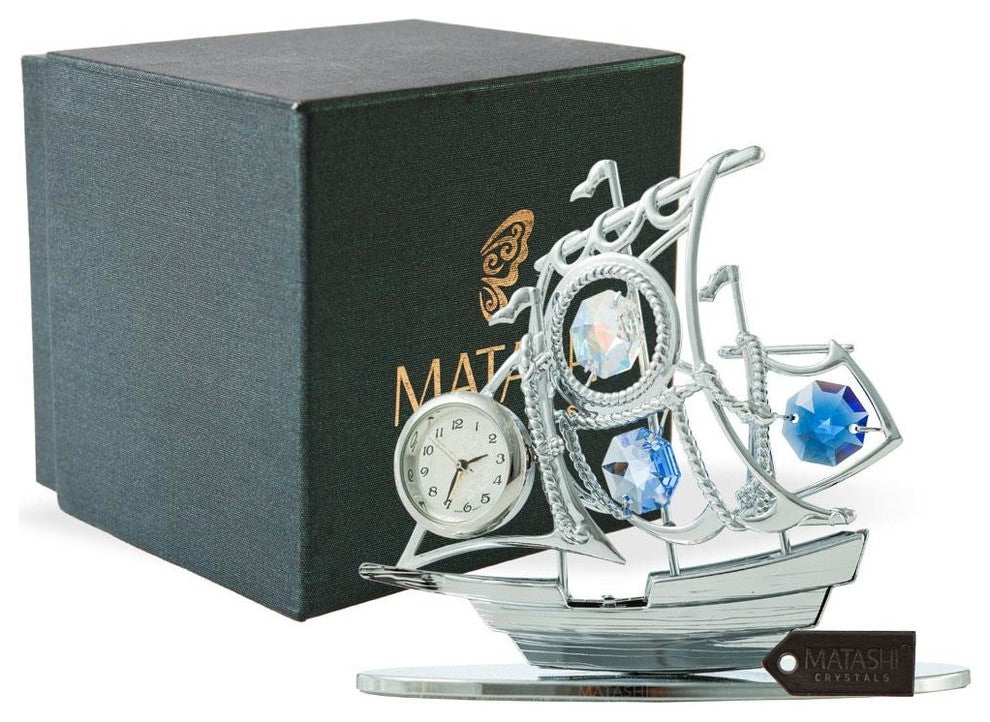Chrome Plated Silver Sailboat Tabletop Ornament