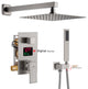 CASAINC 10" Wall Mounted Luxury Shower System Set with Digital Temp Display, Brushed Nickel