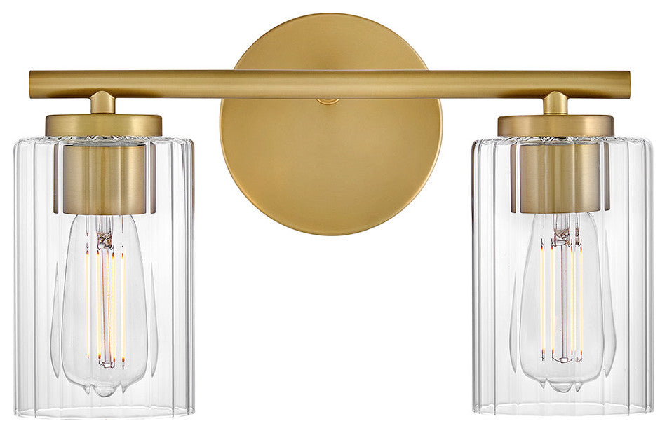 Lark Leta Small Two Light Vanity, Lacquered Brass