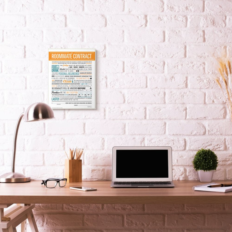 Stupell Industries Roommate Contract Funny Word Design, 13 x 19
