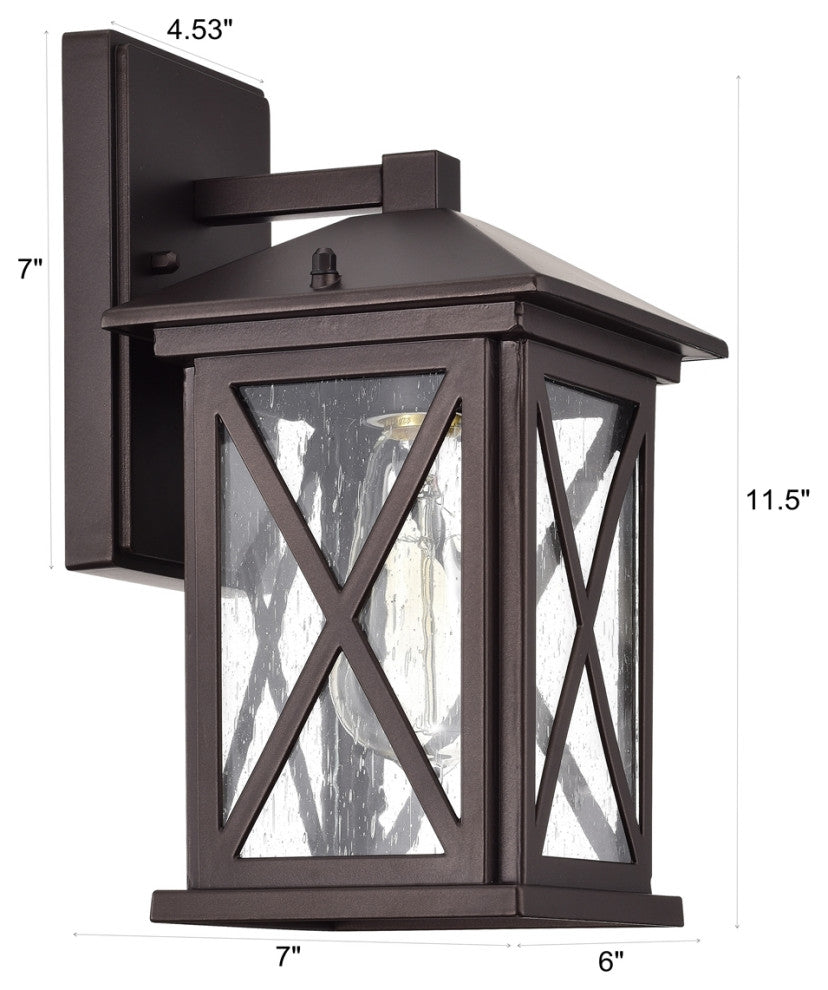 Vincent Transitional 1 Light Oil Rubbed Bronze Outdoor Wall Sconce 12" Height