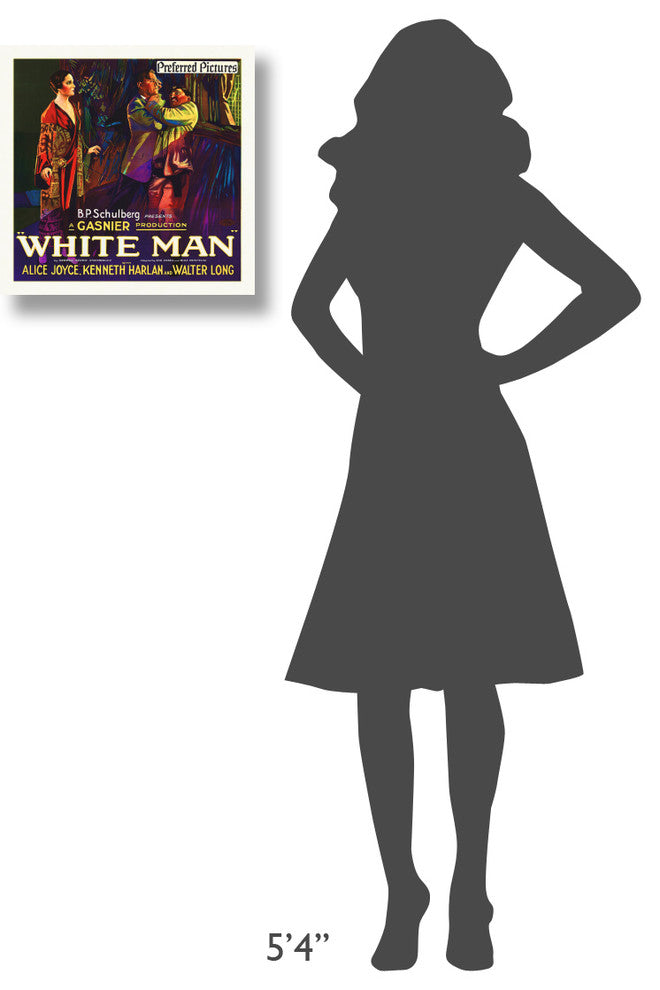 "White Man, 1924" Stretched Canvas Giclee by Hollywood Photo Archive, 18"x18"