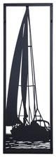 Shadows of a Sailboat I, Water Metal Wall Decor Matte Black, Laser Cut