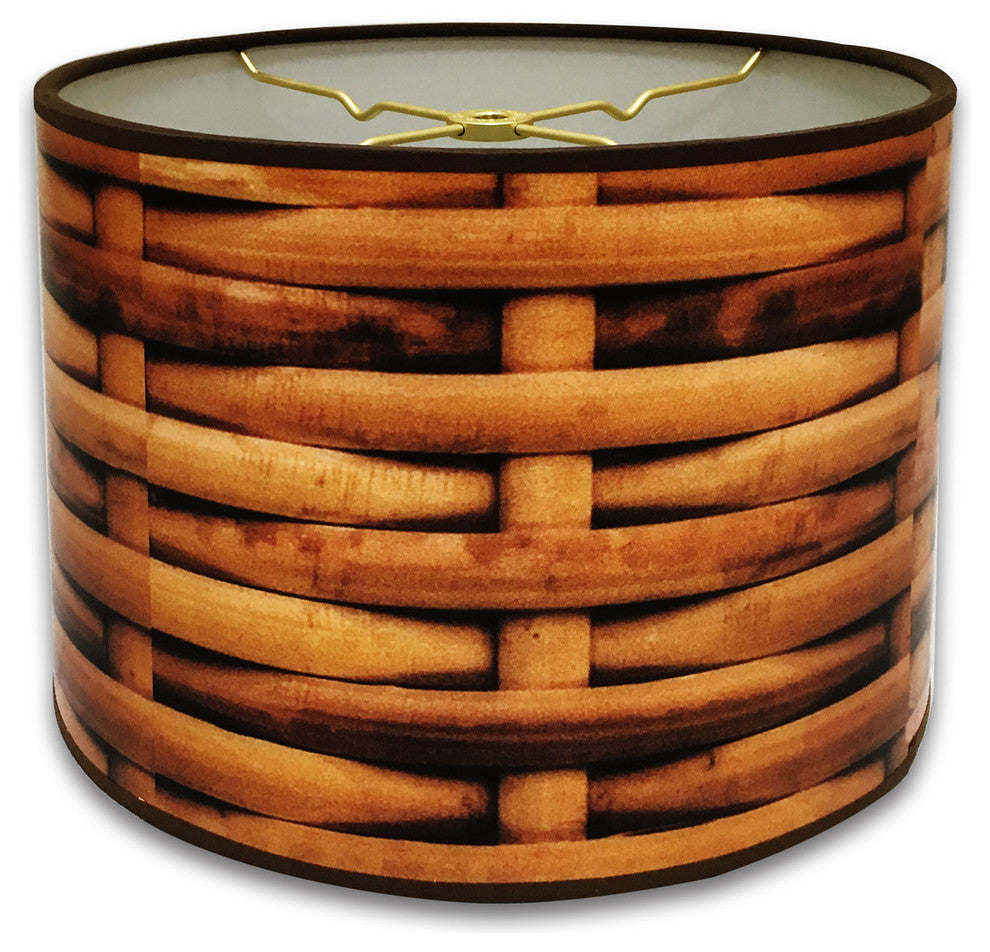 Basket Weave Pattern Hard Back Lampshade, Basket Weave, 10"x10"x8"