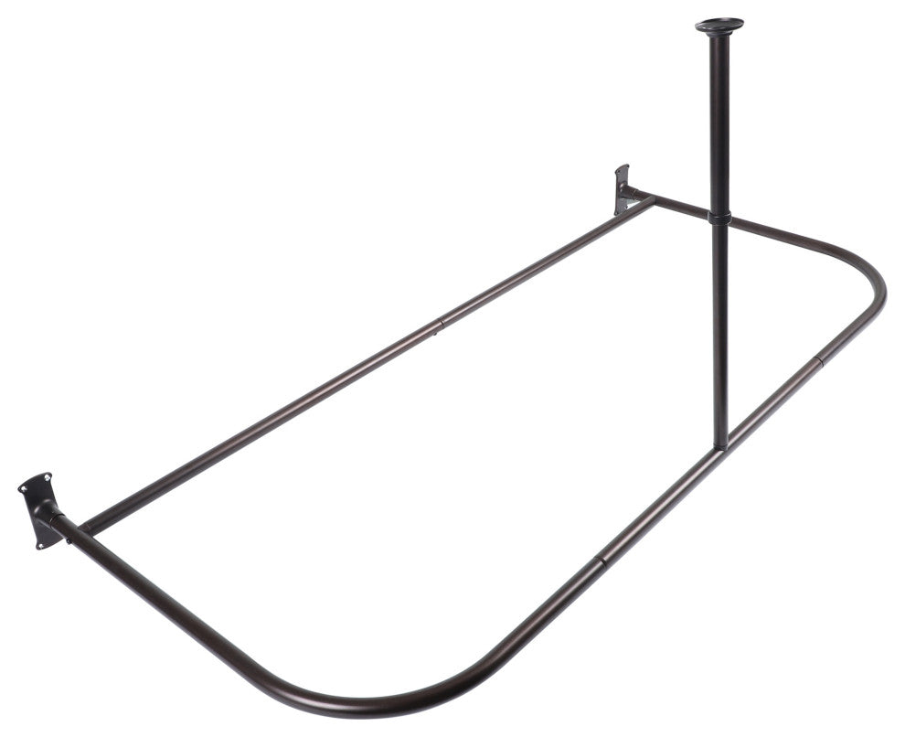 Utopia Alley Aluminum Shower Curtain Rods 60" Large Size by 25", Oil Rubbed Bronze