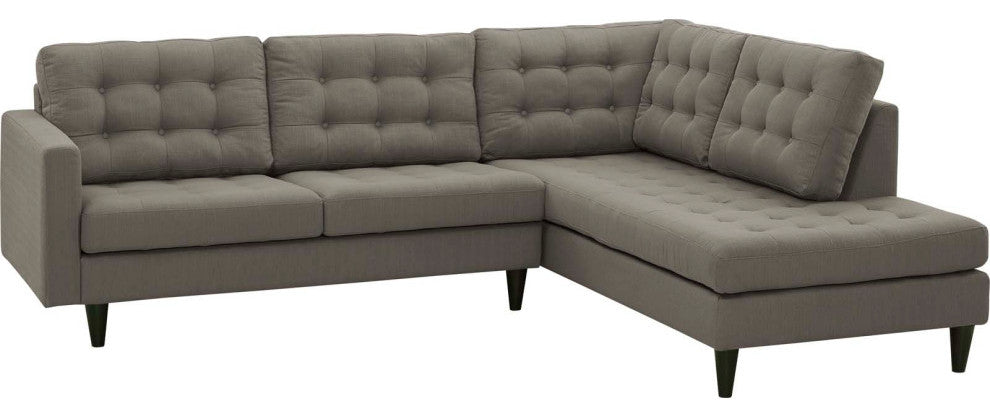 Granite Empress 2 Piece Upholstered Fabric Right Facing Bumper Sectional