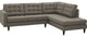 Granite Empress 2 Piece Upholstered Fabric Right Facing Bumper Sectional