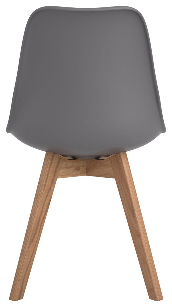 Set of 2 Wood Dining Side Chairs, Gray