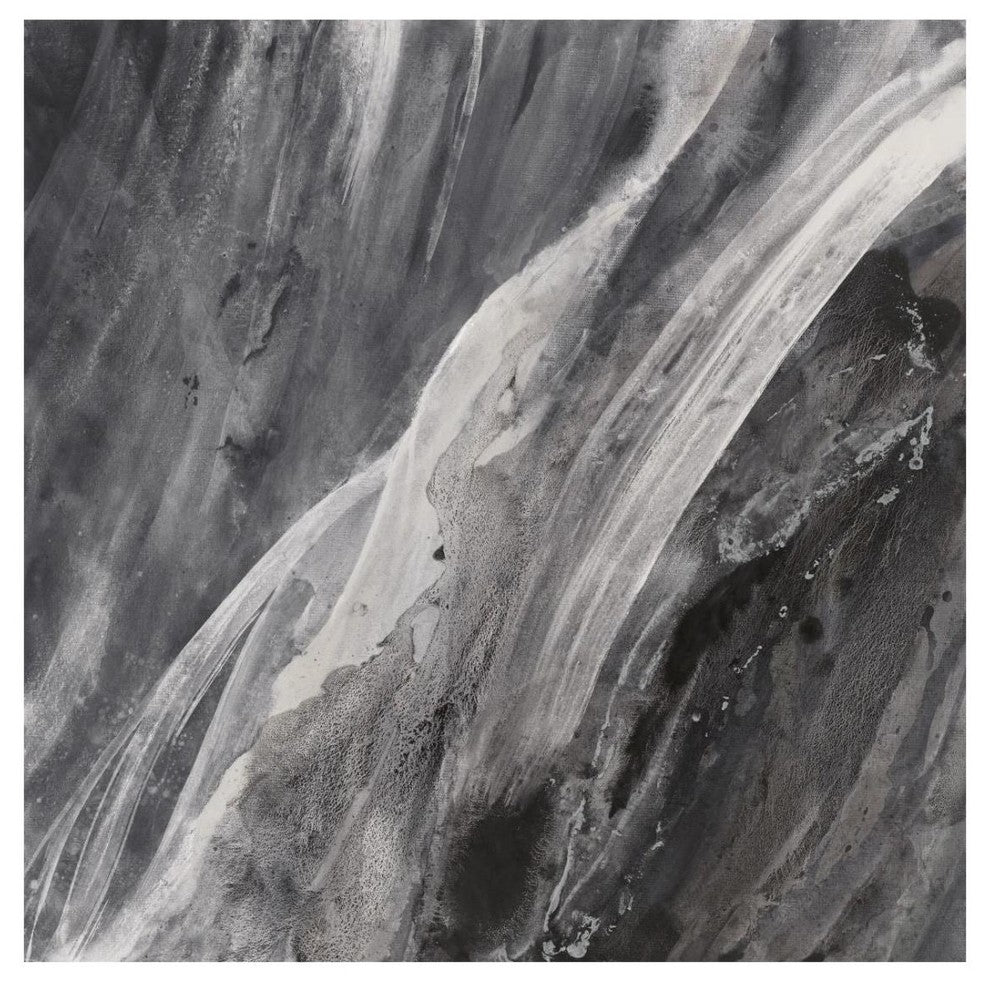 "Dark Grey Splash" Digital Paper Print by Albena Hristova, 26"x26"