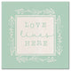 Love Lives Here On Mint 2 24x24 Canvas Wall Art